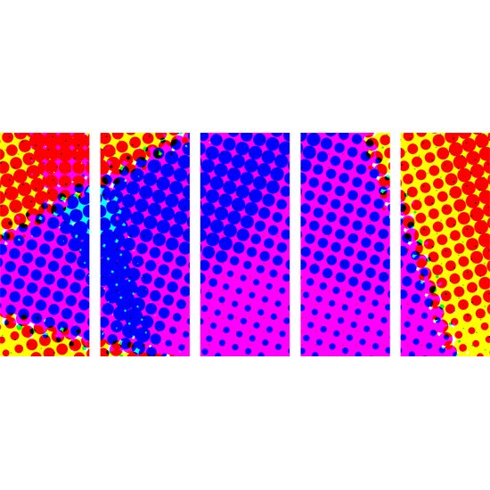 5-dielny obraz abstraktné bodky