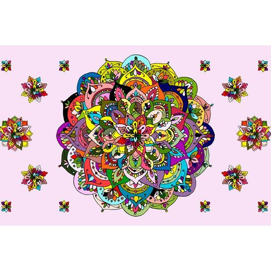 Samolepiaca tapeta zaujímavá Mandala plná farieb