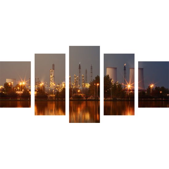 5-dielny obraz priemyselná oblasť