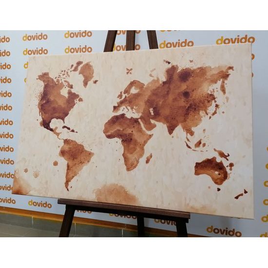 Obraz stará mapa sveta v sépiovom prevedení
