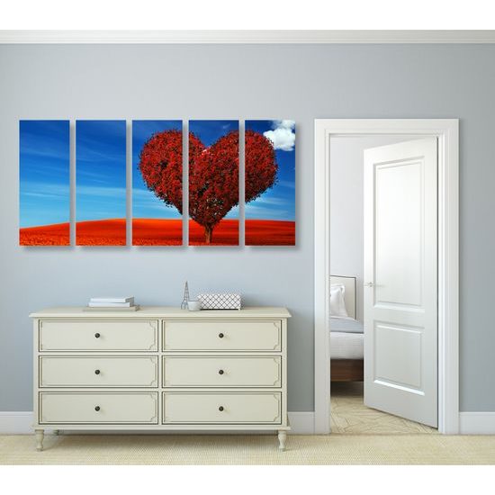 5-dielny obraz strom ako symbol lásky