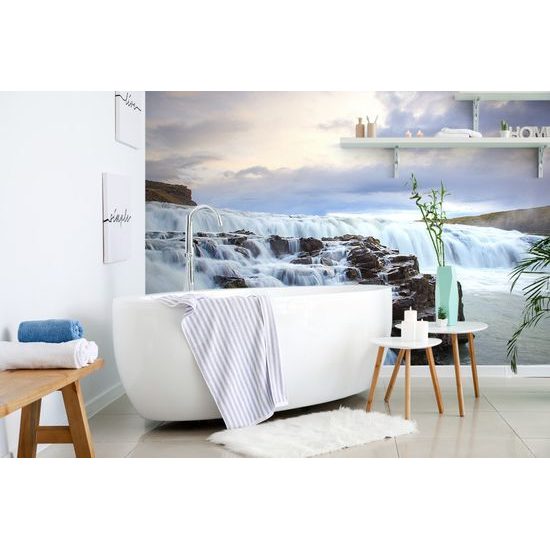 Zaujímavá samolepiaca fototapeta krásne vodopády na Islande
