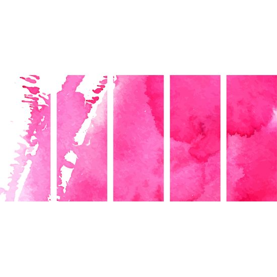5-dielny obraz v ružovom prevedení