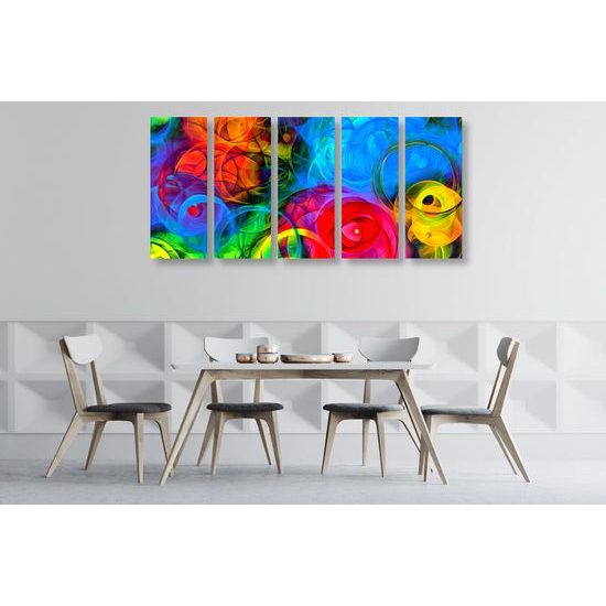 5-dielny obraz výbuch farieb