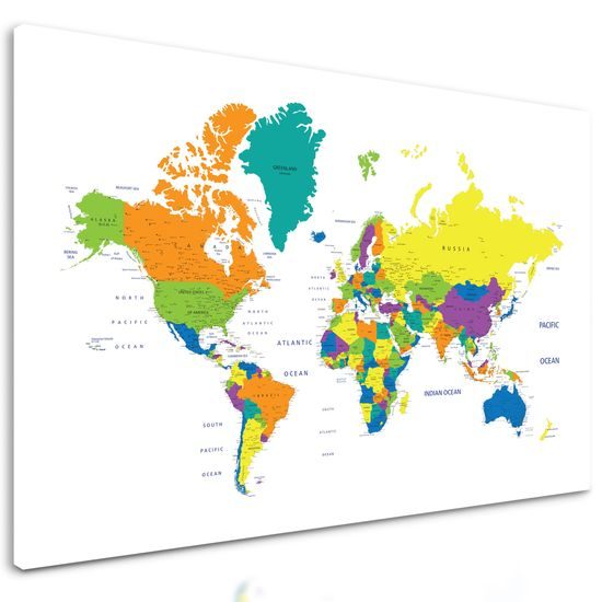 Obraz farebne rozlíšená mapa sveta