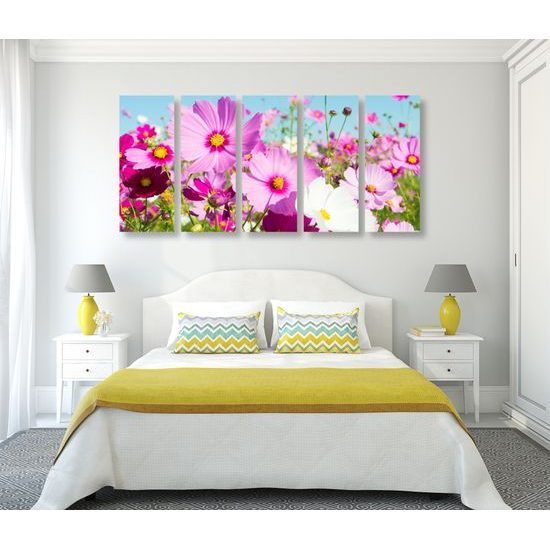 5-dielny obraz rozkvitnutá lúka