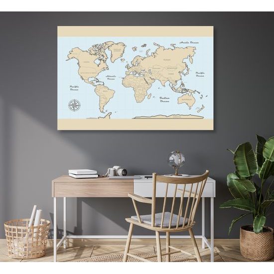 Obraz na korku jemná mapa s telovým okrajom