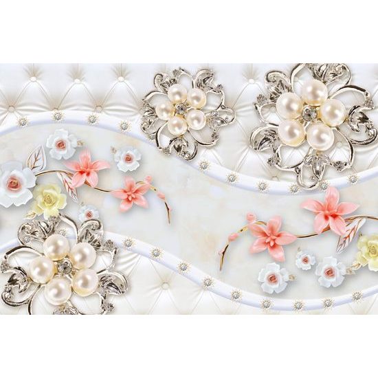 Samolepiaca tapeta elegantné šperky s kvetmi