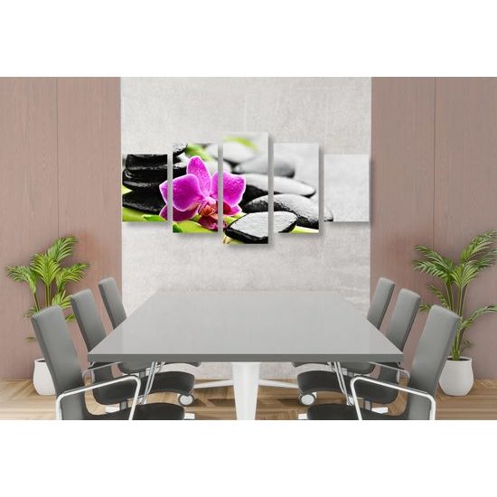 5-dielny obraz wellnes zátišie po daždi