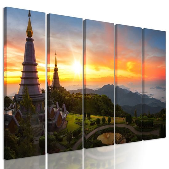 5-dielny obraz krásy Thajských hôr