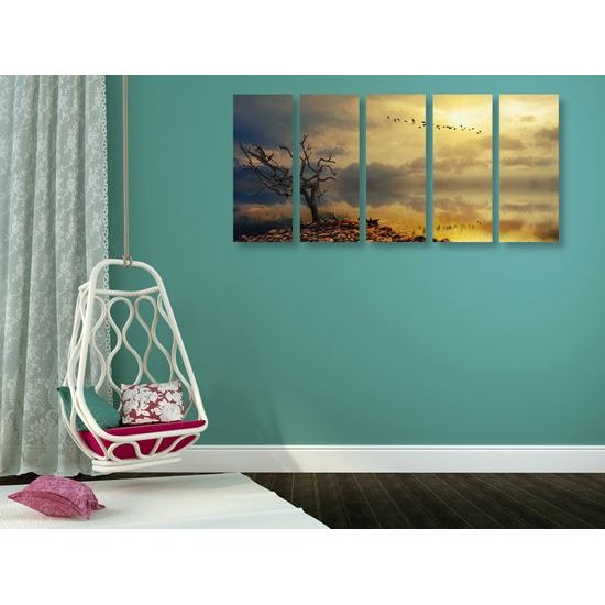 5-dielny obraz pohľad na čisté more