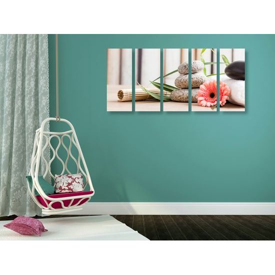 5-dielny obraz zátišie s prvkami Feng Shui