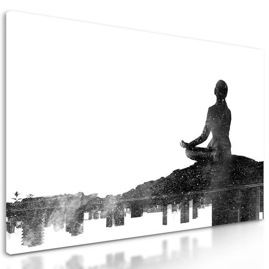 Obraz duchovná cesta ženy v čiernobielom prevedení