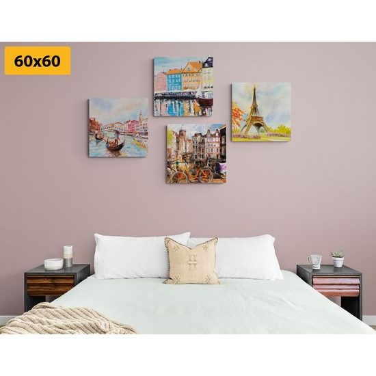 Set obrazov maľby európskych miest