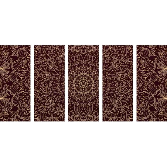 5-dielny obraz orientálna Mandala v detailnom prevedení