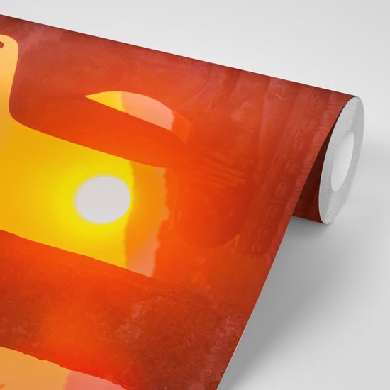 Fototapeta socha Budhu pri východe slnka