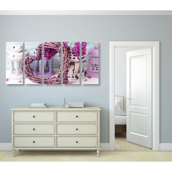 5-dielny obraz zátišie plné lásky