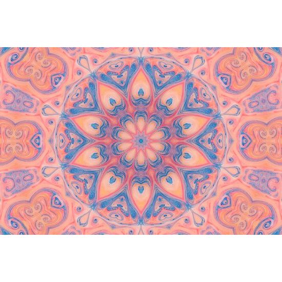 Tapeta hypnotická Mandala v pastelových farbách