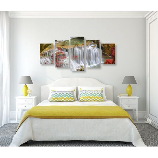 5-dielny obraz prírodné vodopády
