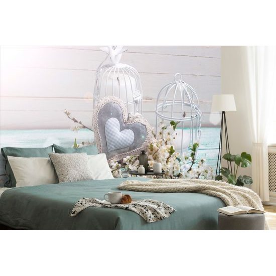 Samolepiaca fototapeta zátišie so srdiečkom vo vintage štýle