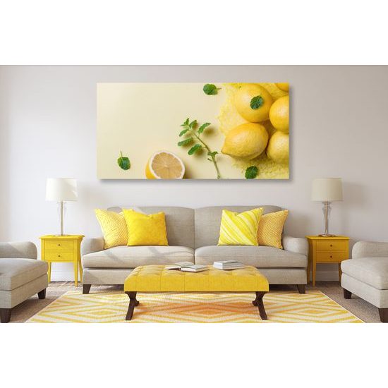 Obraz citróny na žlom pozadí