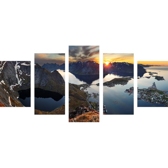 5-dielny obraz krásy Nórskej prírody