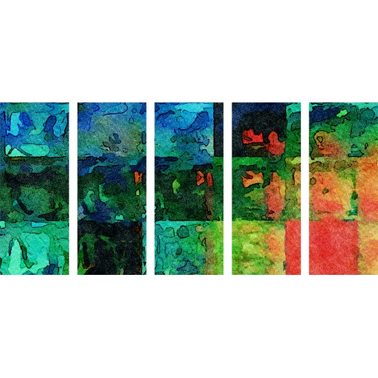 5-dielny obraz abstrakcia farieb