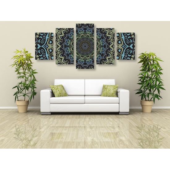 5-dielny obraz zaujímavá vintage Mandala