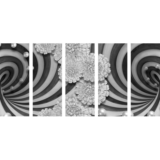 Obraz drevená špirála v čiernobielom prevedení