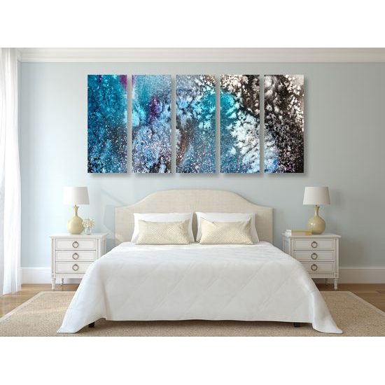 5-dielny obraz abstrakcia zimnej prírody