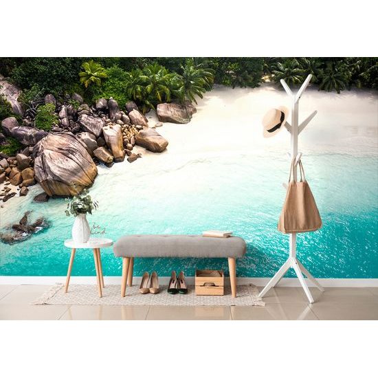 Samolepiaca fototapeta pláž v exotických Seychelách