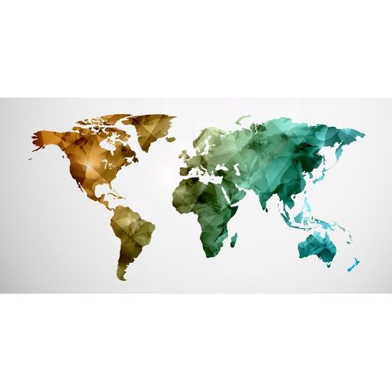 Obraz pestrofarebná mapa sveta tvorená polygónmi