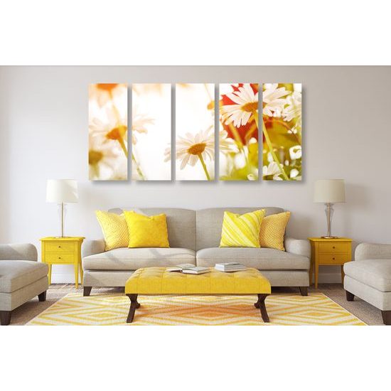 5-dielny obraz kvety na slnečnej lúke