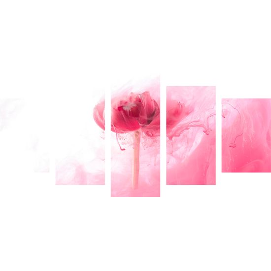 5-dielny obraz umelecké stvárnenie kvetu