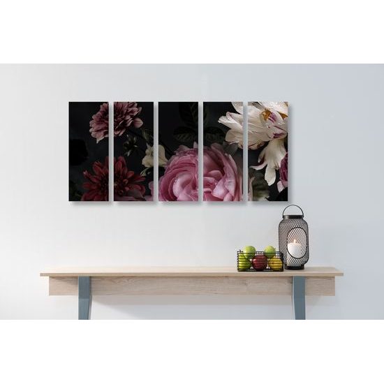 5-dielny obraz nádherná slavnostná kytica