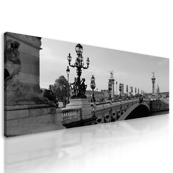 Obraz architektúra Paríža v čiernobielom prevedení