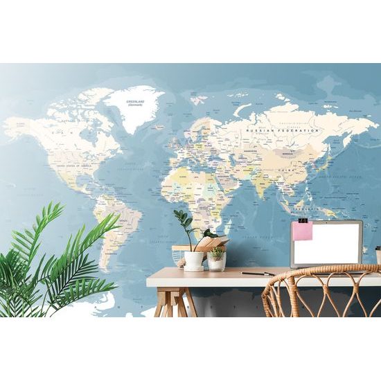 Samolepiaca tapeta podrobná moderná mapa