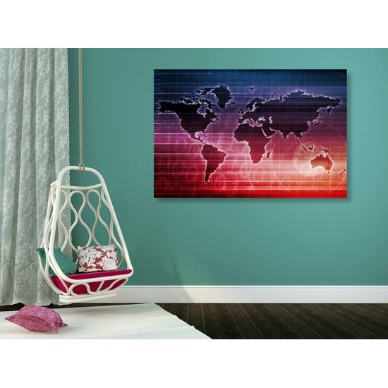 Obraz na korku mapa sveta na binárnej sústave