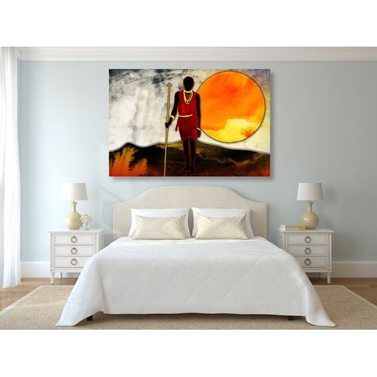 Obraz abstrakcia afrického lovca