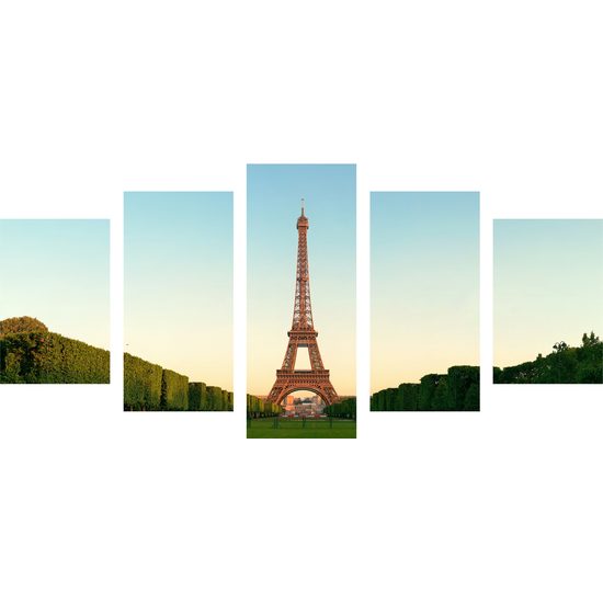 5-dielny obraz majestátnosť Eiffelovej veže