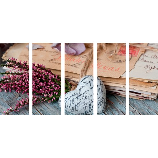 5-dielny obraz zátišie plné starej lásky