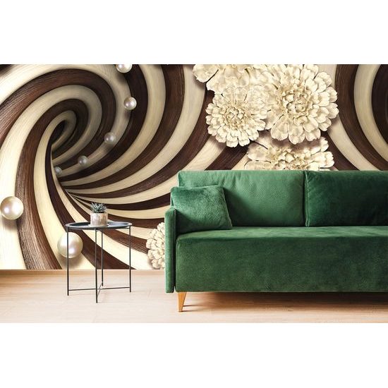 Samolepiaca tapeta špirála v zemitých farbách