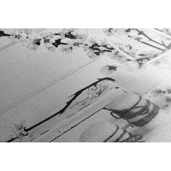 Obraz čiernobiele elegantné zátišie