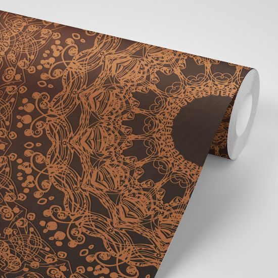 Tapeta prírodná Mandala v hnedom prevedení