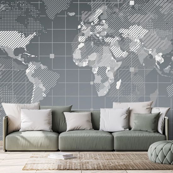 Samolepiaca tapeta mapa sveta v modernom prevedení
