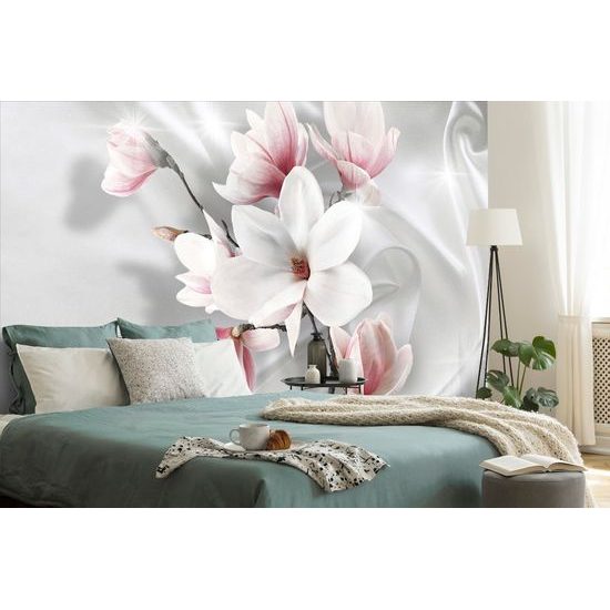 Tapeta nádherné biele kvety magnólie