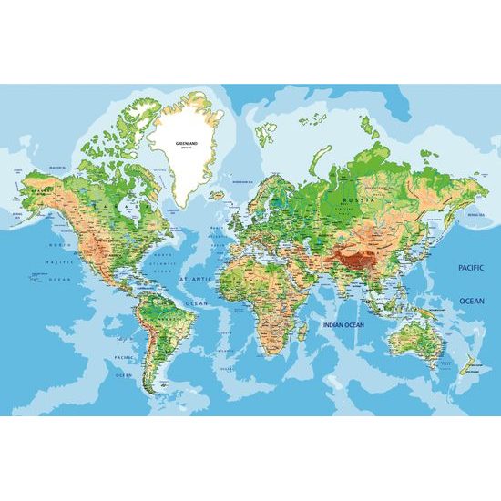 Tapeta geografická mapa sveta
