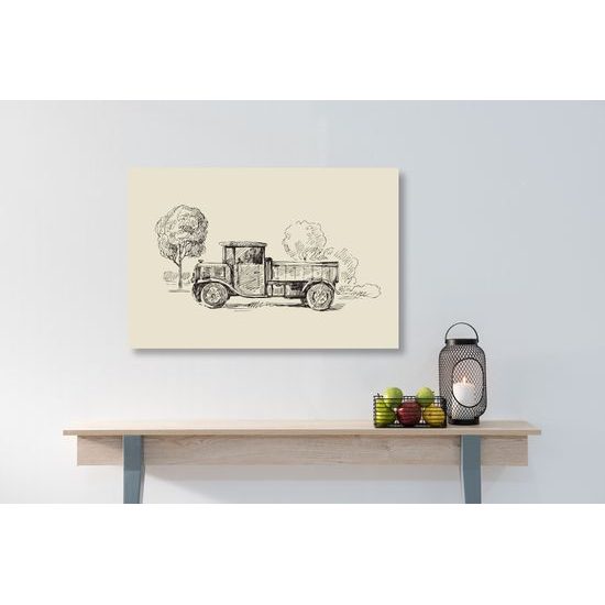Obraz retro nákladné auto v umeleckom prevedení