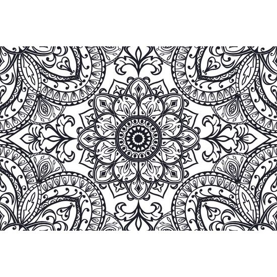 Tapeta čiernobiela Mandala