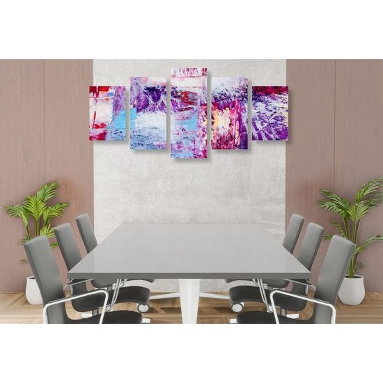 5-dielny obraz fialové abstraktné umenie